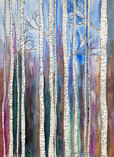 Watercolor Birch Trees : Prints