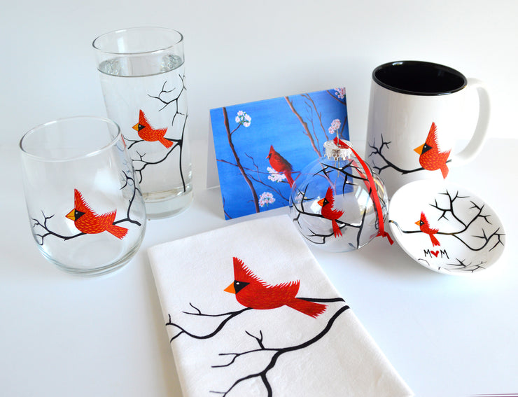 Christmas Cardinal : 7 Piece Personalized Gift Set