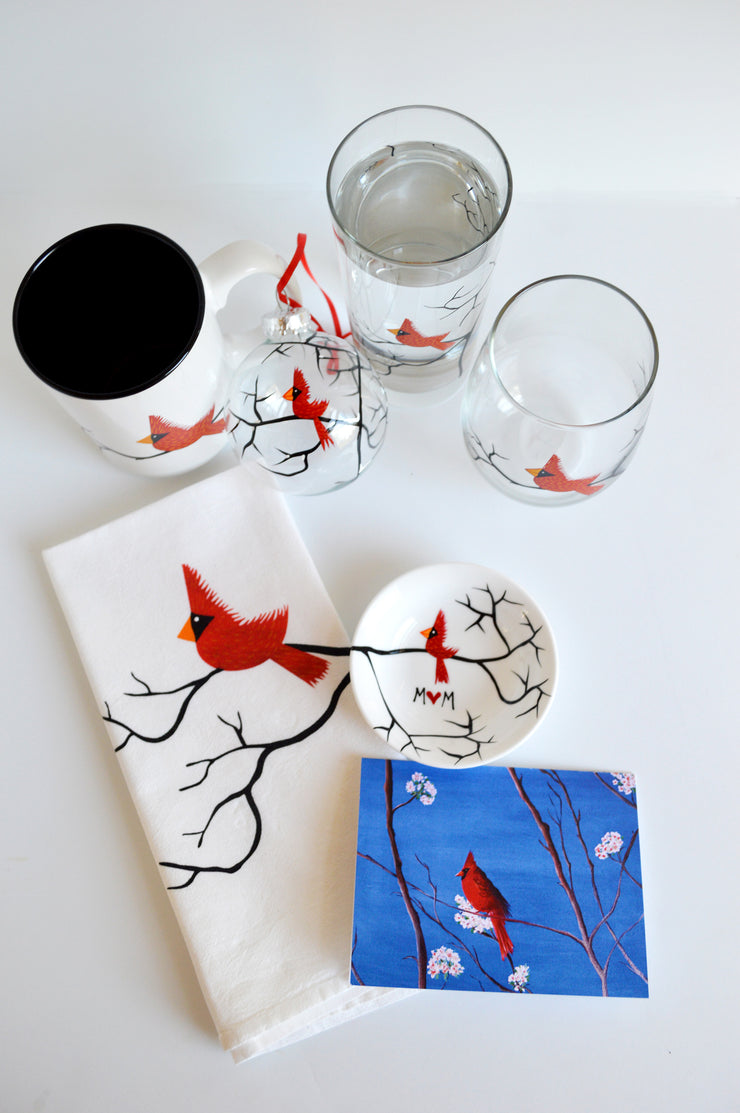Christmas Cardinal : 7 Piece Personalized Gift Set