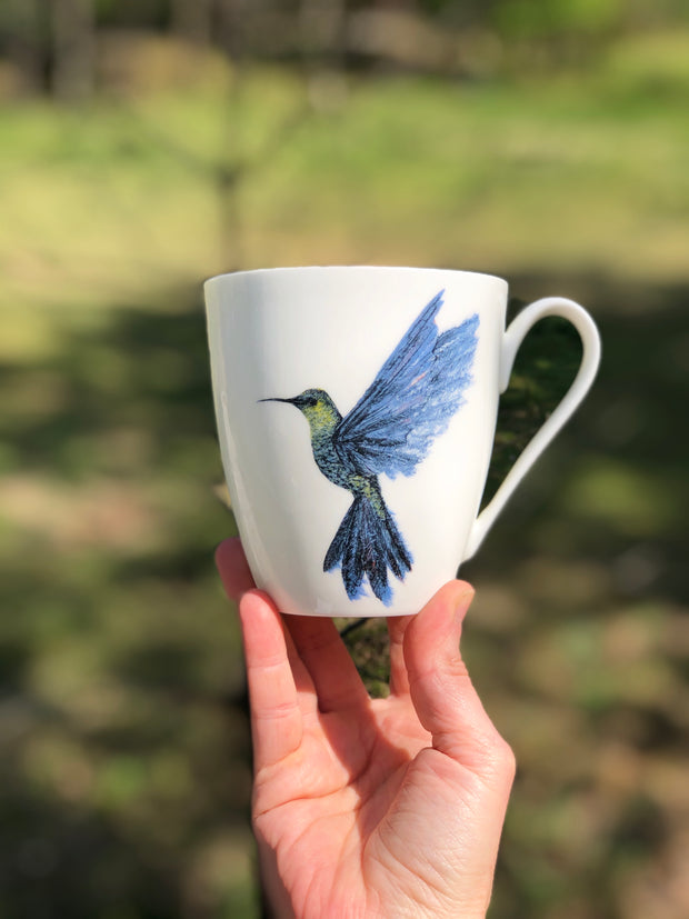 Hummingbird in Flight Porcelain Tea Cup