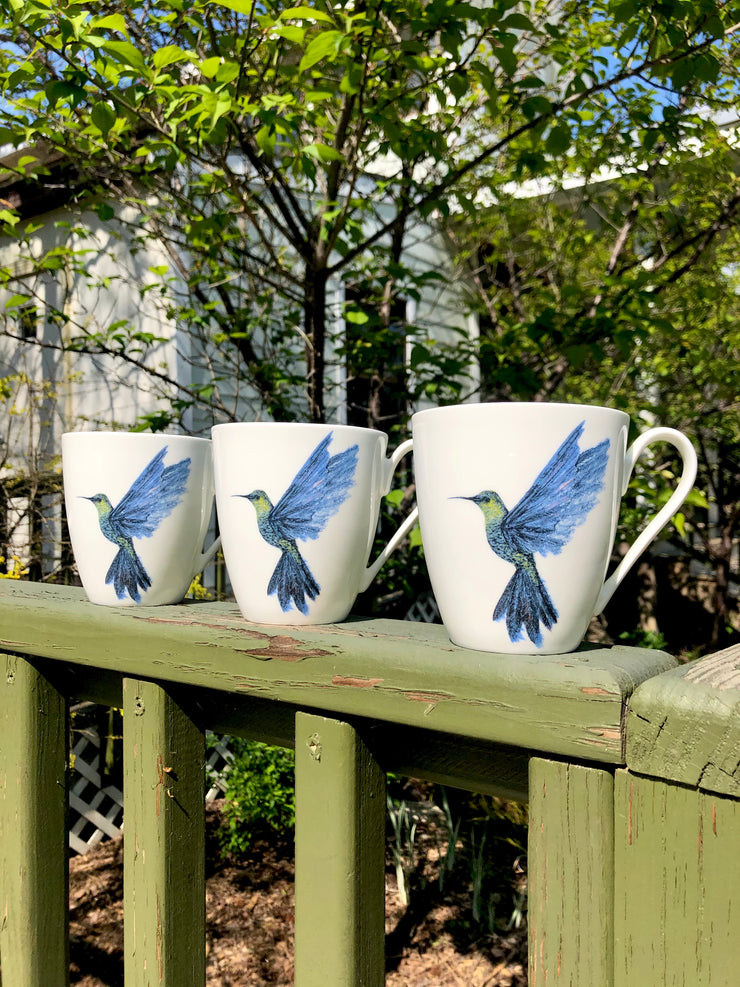 Hummingbird in Flight Porcelain Tea Cup