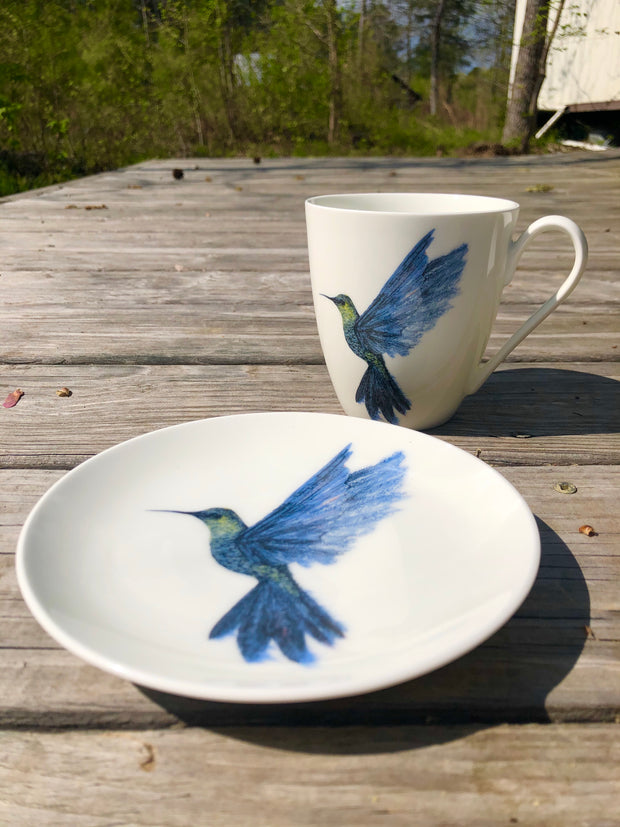 Hummingbird in Flight Porcelain Tea Cup