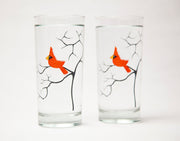 Big Red Cardinal 3 Piece Glassware Gift Set Collection