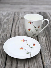 Pressed Columbine Flower Plates & Mugs