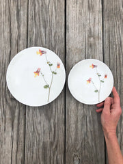 Pressed Columbine Flower Plates & Mugs