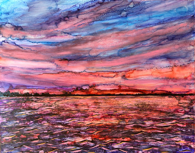 Vibrant Lake Sunset