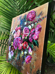 Pink Roses : 14 x 14 Inch Canvas Wrap Print