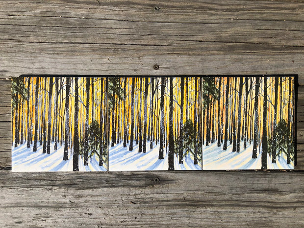 Winter Snowy Trees Ceramic Tile - Indoor and Outdoor Use