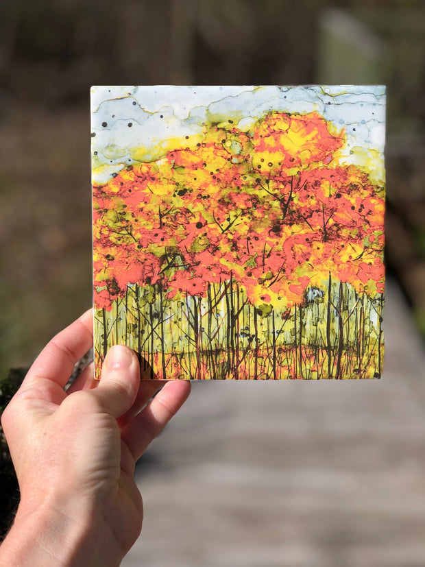 Autumn Landscape Ceramic Tile - Indoor and Outdoor Use