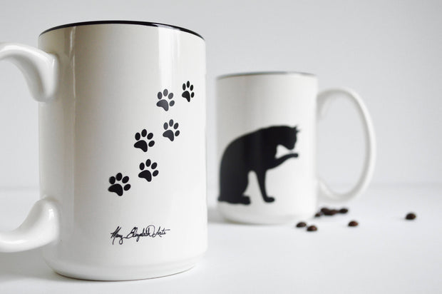 Cat and Paw Mug for Cat Lovers
