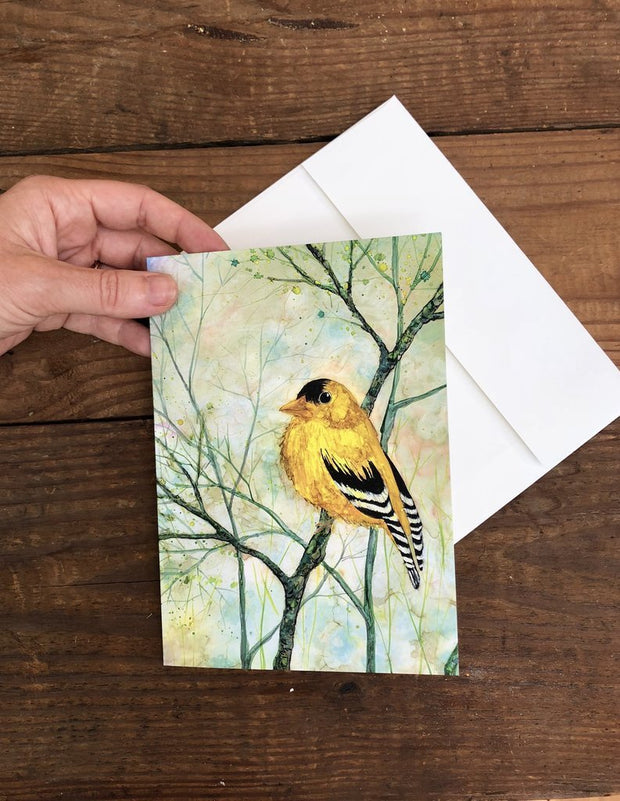 Goldfinch Gift Set : Card and Glasses