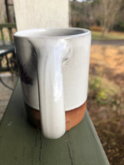 Large Thistle & Honeybee Handmade Pottery Coffee Mug