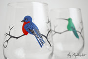 Four Birds Stemless Wine Glasses