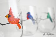 Four Birds Stemless Wine Glasses