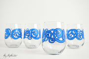 Ocean Waves Stemless Wine Glasses