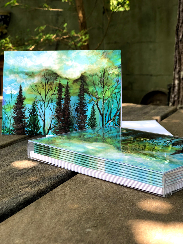 Green Sky Landscape : Greeting Card