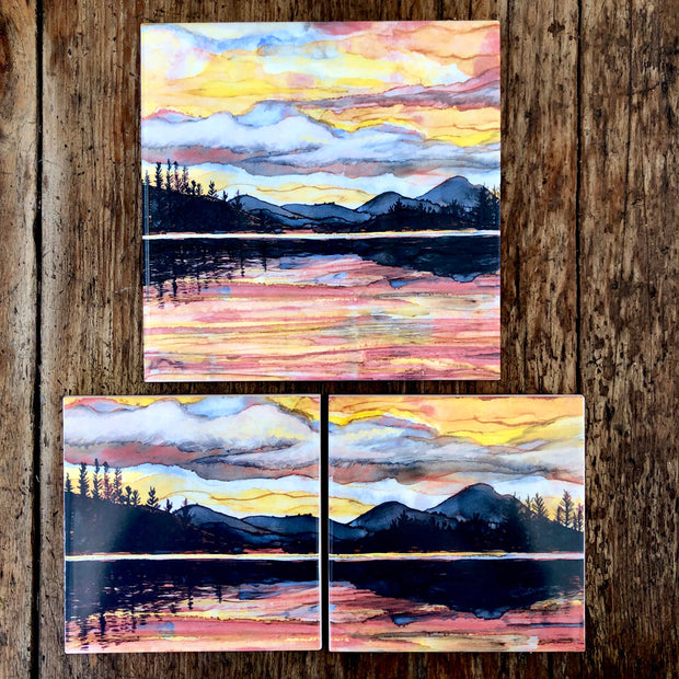 Lake Sunset : Ceramic Tiles - Indoor and Outdoor Use