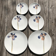 Pressed Blue Iris Porcelain Plates