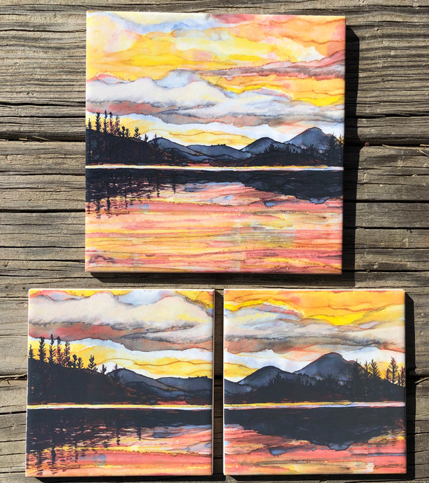 Lake Sunset : Ceramic Tiles - Indoor and Outdoor Use