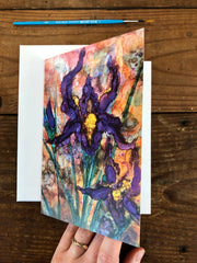 Purple Irises : Greeting Card