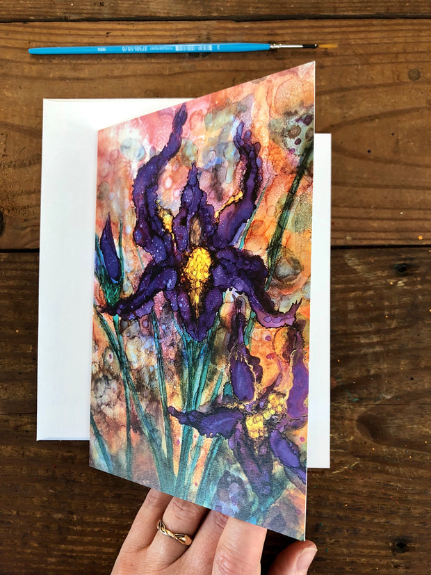 Purple Irises : Greeting Card