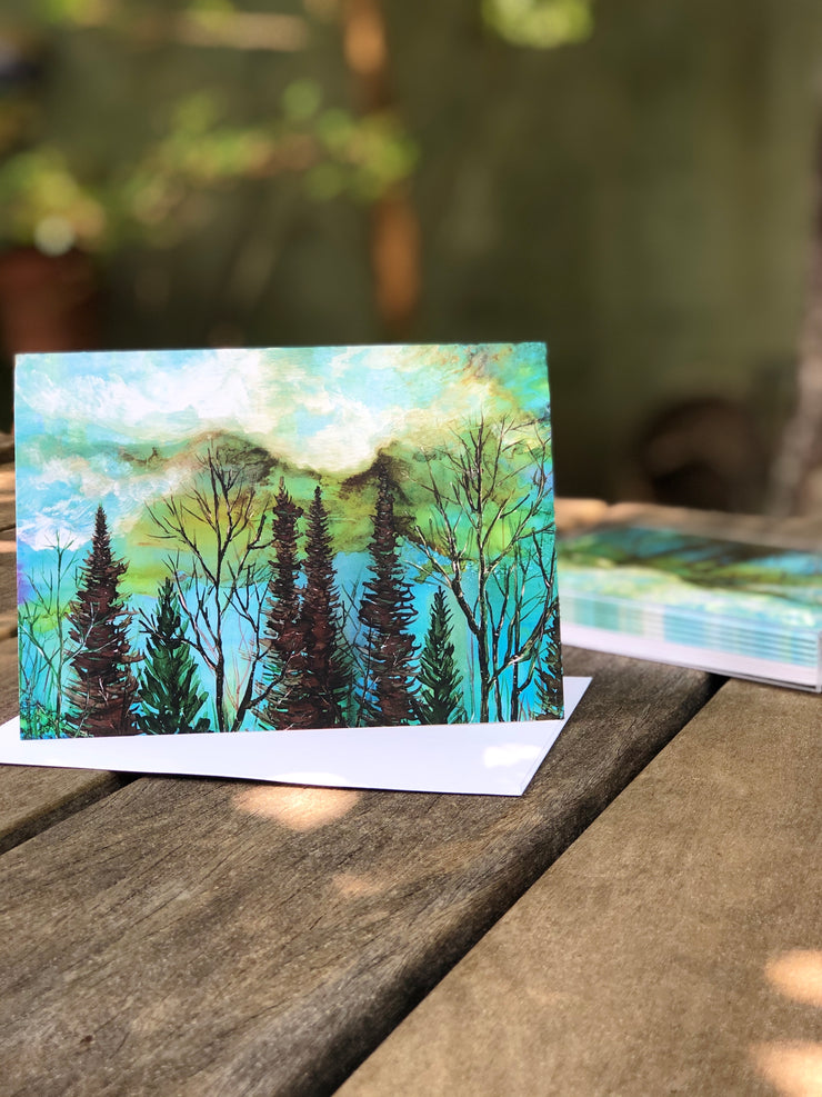 Green Sky Landscape : Greeting Card