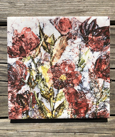 Lenten Roses Ceramic Tile - Indoor and Outdoor Use