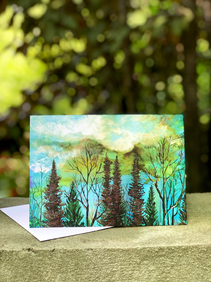 Green Sky Landscape : Greeting Card