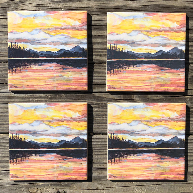 Lake Sunset : Ceramic Tiles - Indoor and Outdoor Use