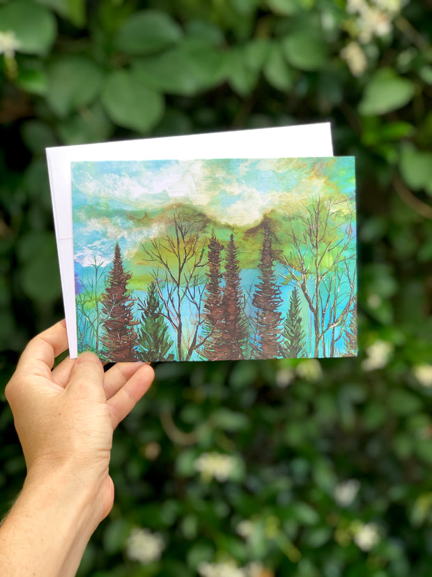 Green Sky Landscape : Greeting Card