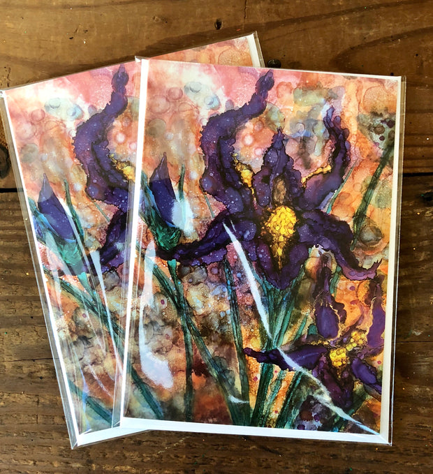 Purple Irises : Greeting Card