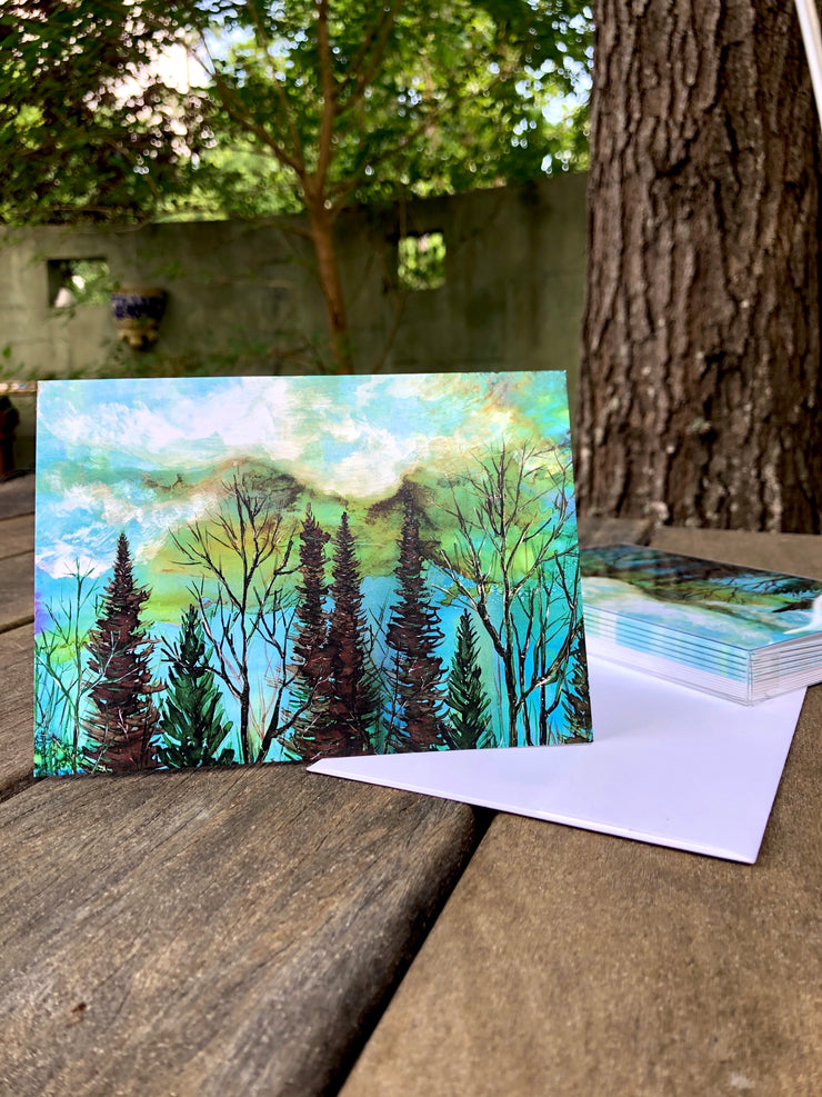 Green Sky Landscape : Greeting Card