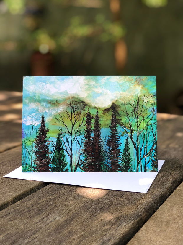 Green Sky Landscape : Greeting Card