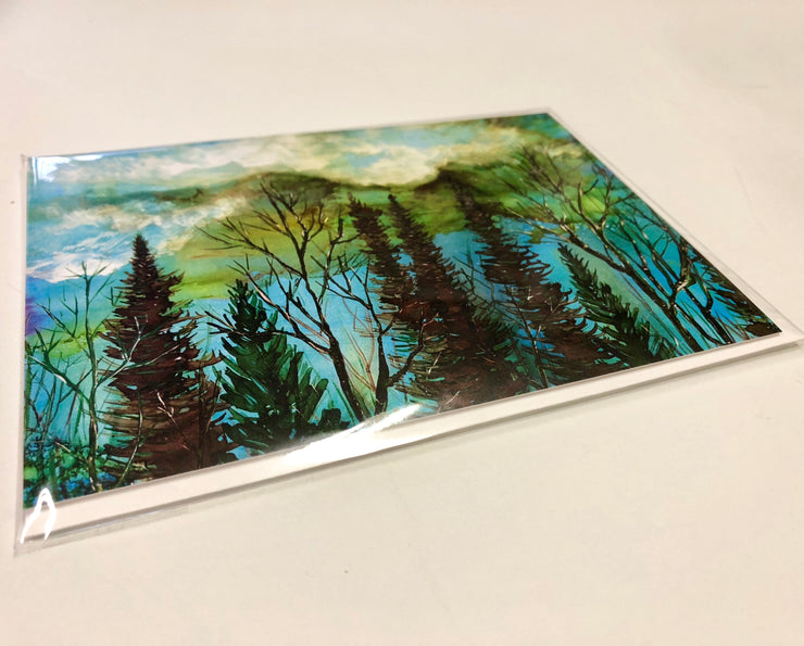 Green Sky Landscape : Greeting Card