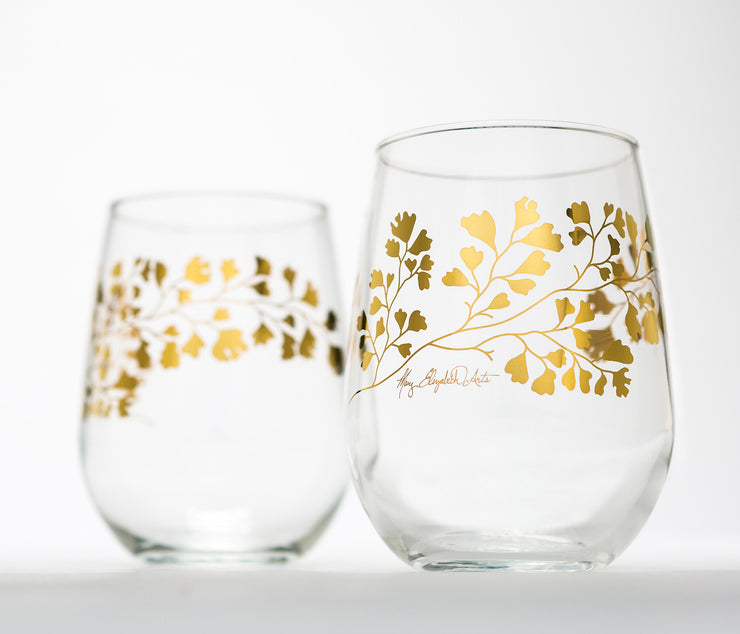 Gold Maidenhair Fern Glassware